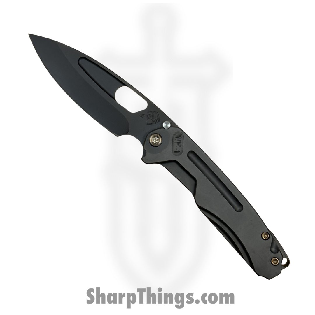 Medford Knife and Tool - MK0314PQ-30PV-T1C1-BP - Infraction - Folding Knife - PVD S45VN Drop Point - PVD Titanium - Black