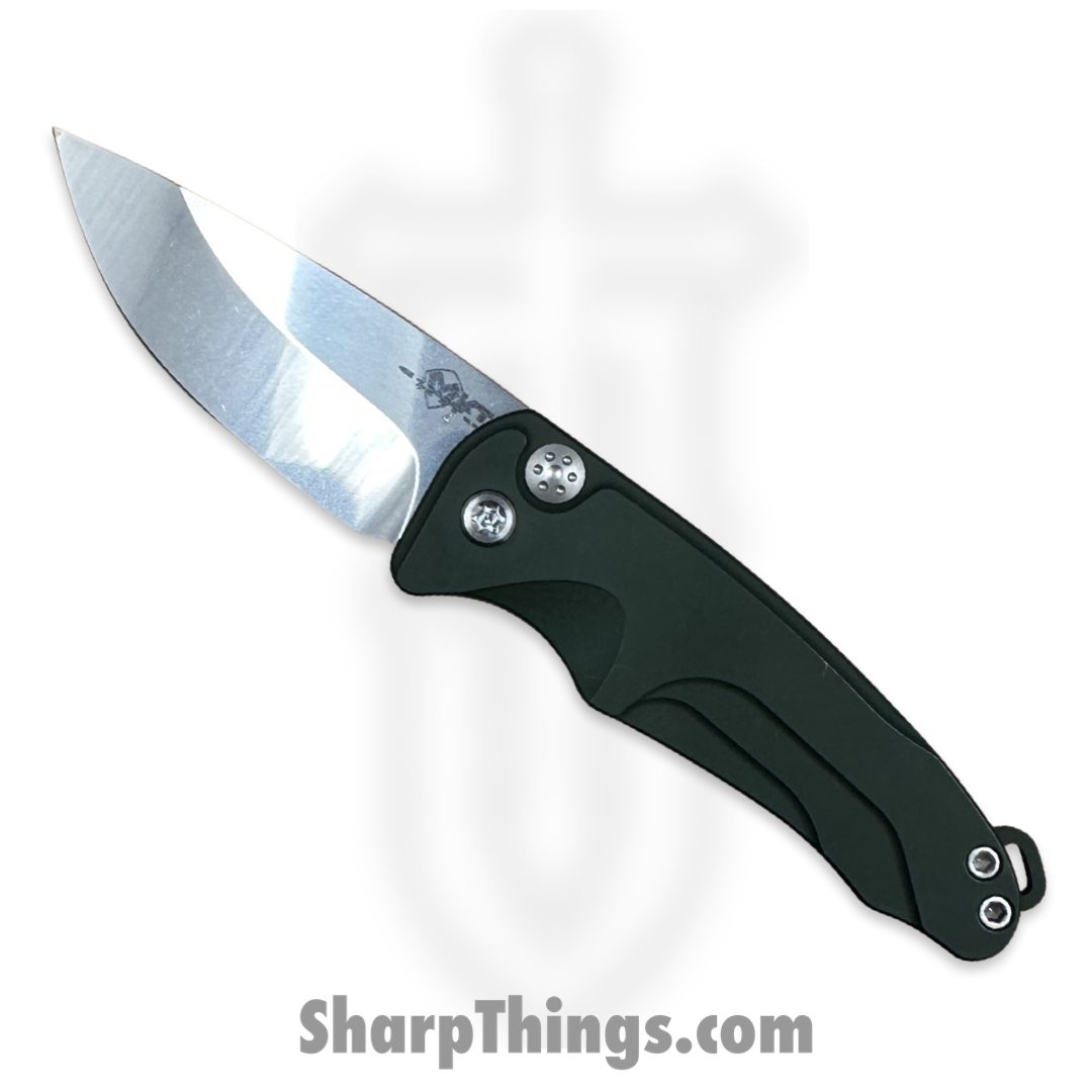 Medford Knife and Tool - MKA394TQ-40AG-TSCS-Q4 - Smooth Criminal - Automatic Knife - S45VN Tumbled Drop Point - Aluminum - Green