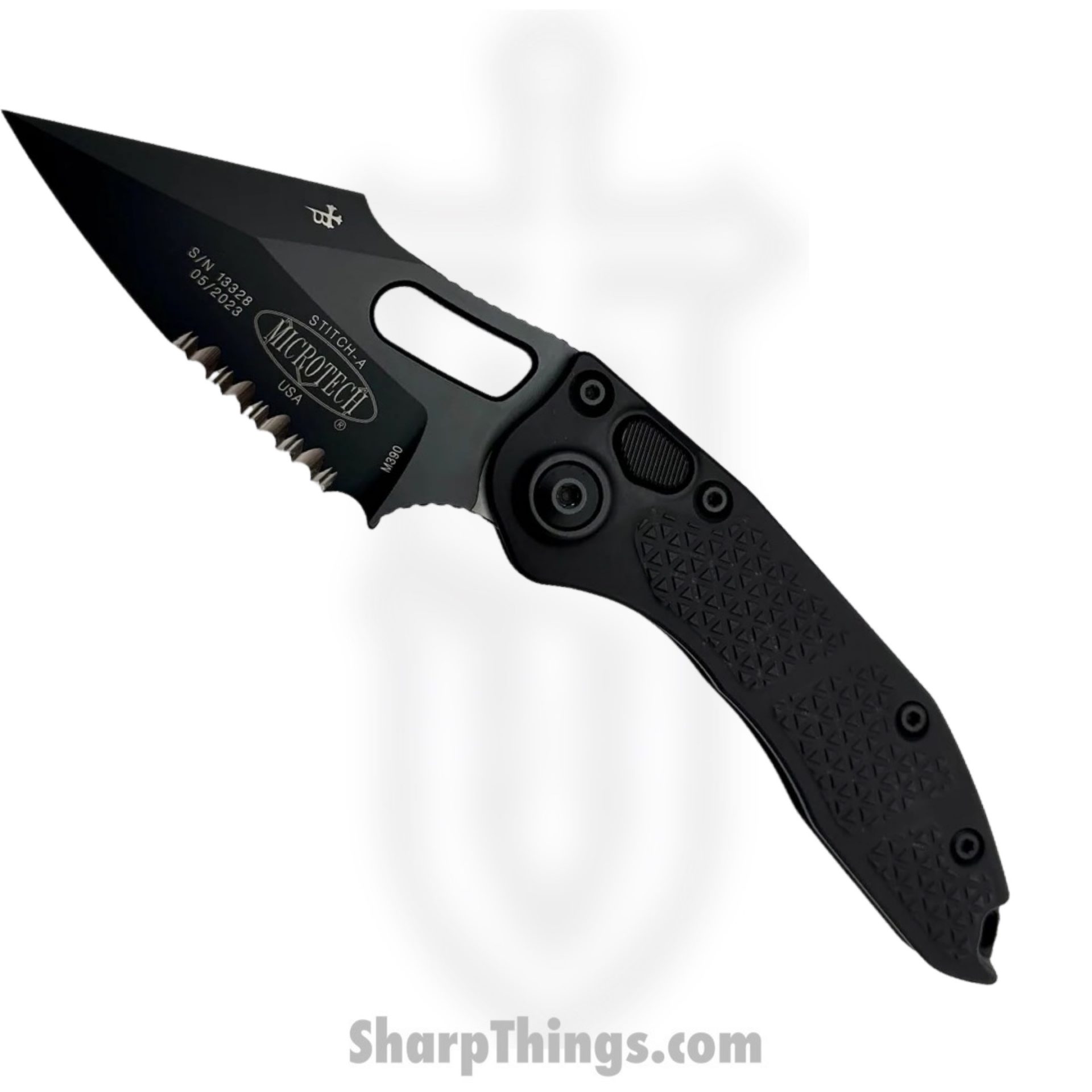 Microtech - 169-2T - Stitch - Automatic Knife - 169-2T Stitch Automatic Knife - 6061-T6 Aluminum - Black