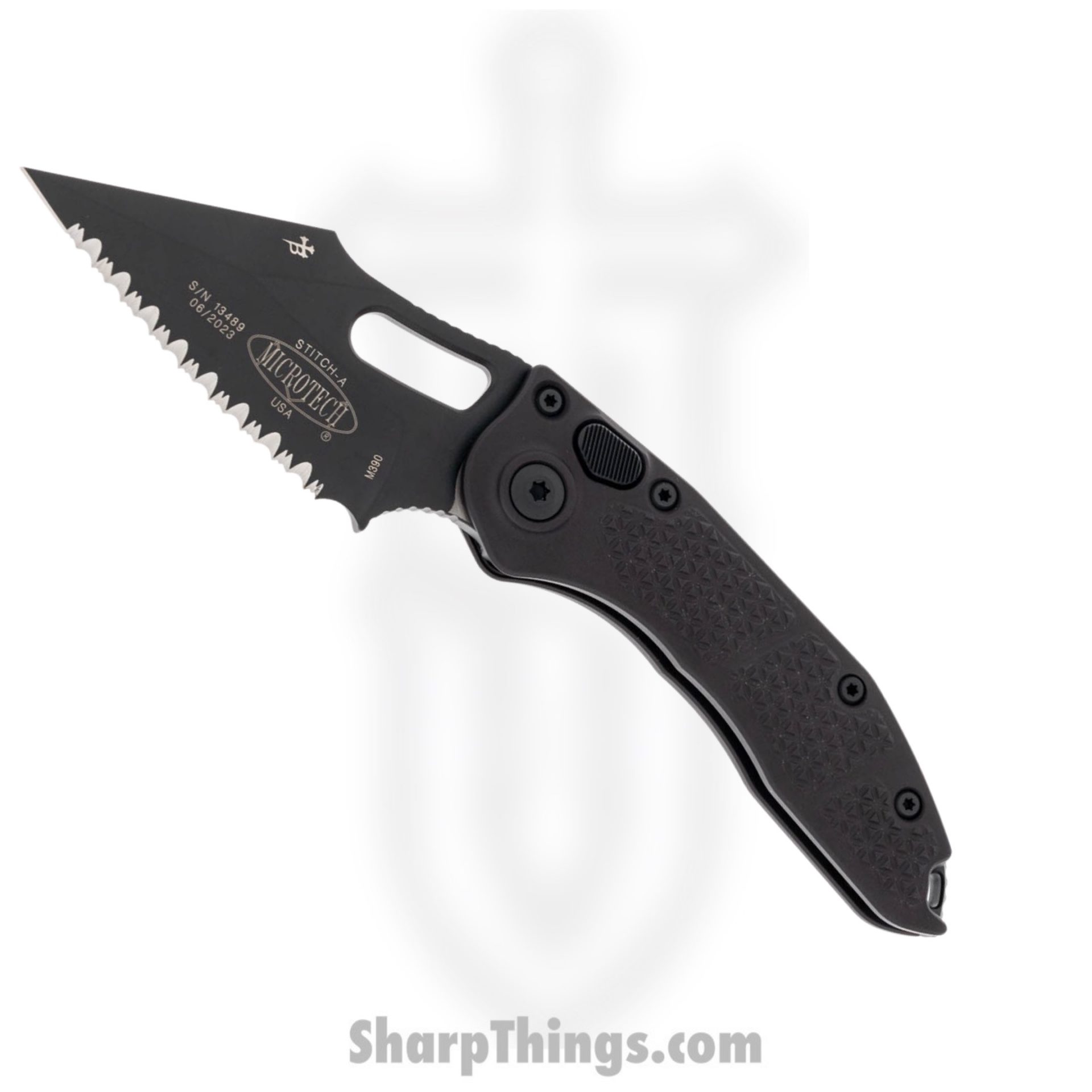 Microtech - 169-3T - Stitch - Automatic Knife - 169-3T Stitch Automatic Knife - 6061-T6 Aluminum - Black