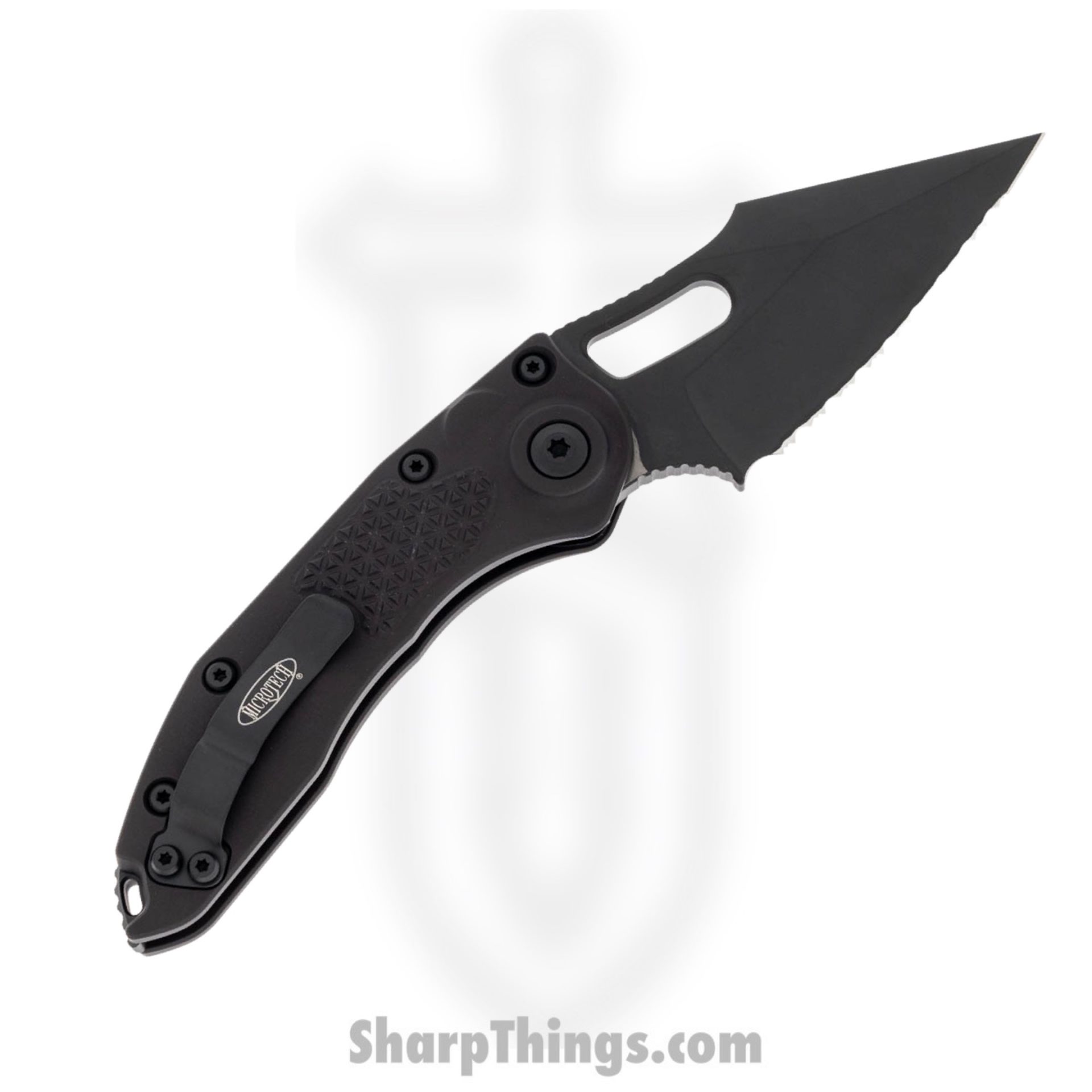 Microtech - 169-3T - Stitch - Automatic Knife - 169-3T Stitch Automatic Knife - 6061-T6 Aluminum - Black - Image 2