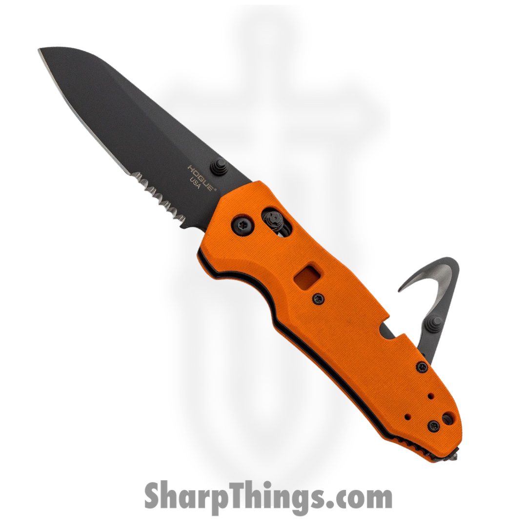Hogue - 34774 - Trauma First Response Tool - Cerakote N680 Partial Serrated Sheepsfoot - G10 - Orange and Black