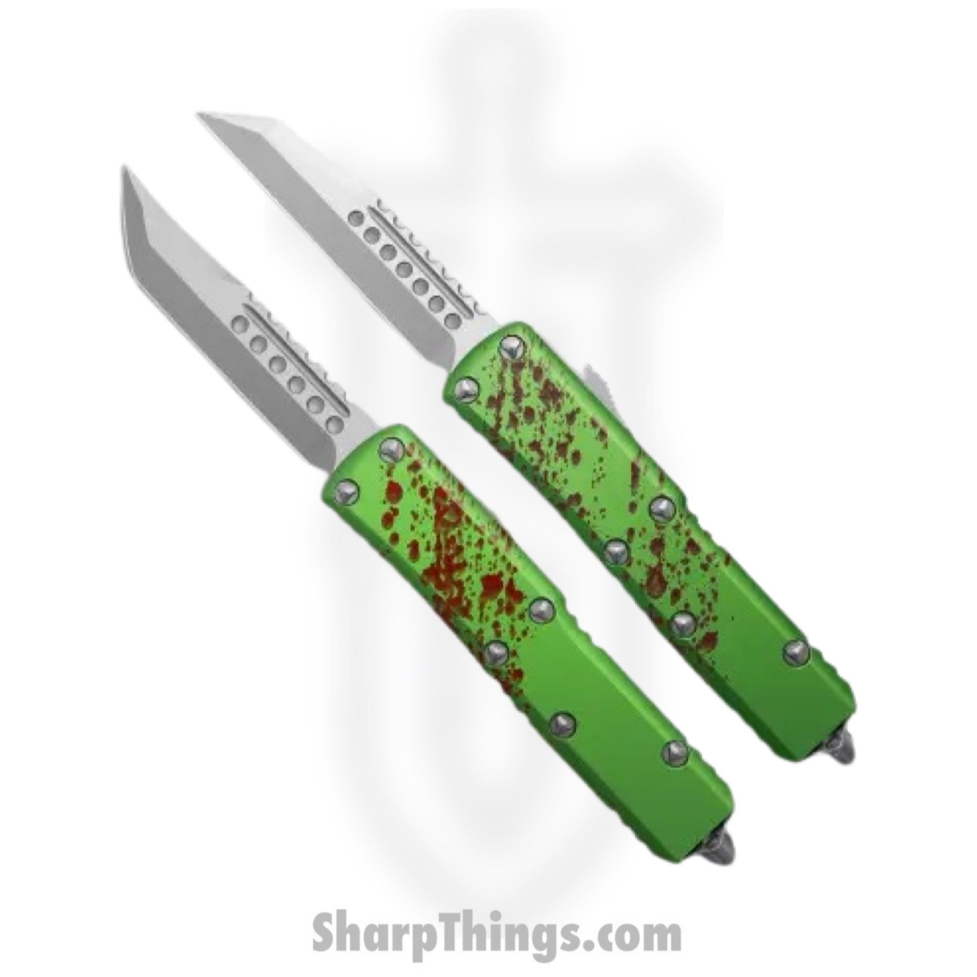 Microtech - 719-10SETZTS - UTX-85 Zombie Set - OTF Auto - 719-10SETZTS UTX-85 Zombie Set OTF Auto - 6061-T6 Aluminum - Green/Red