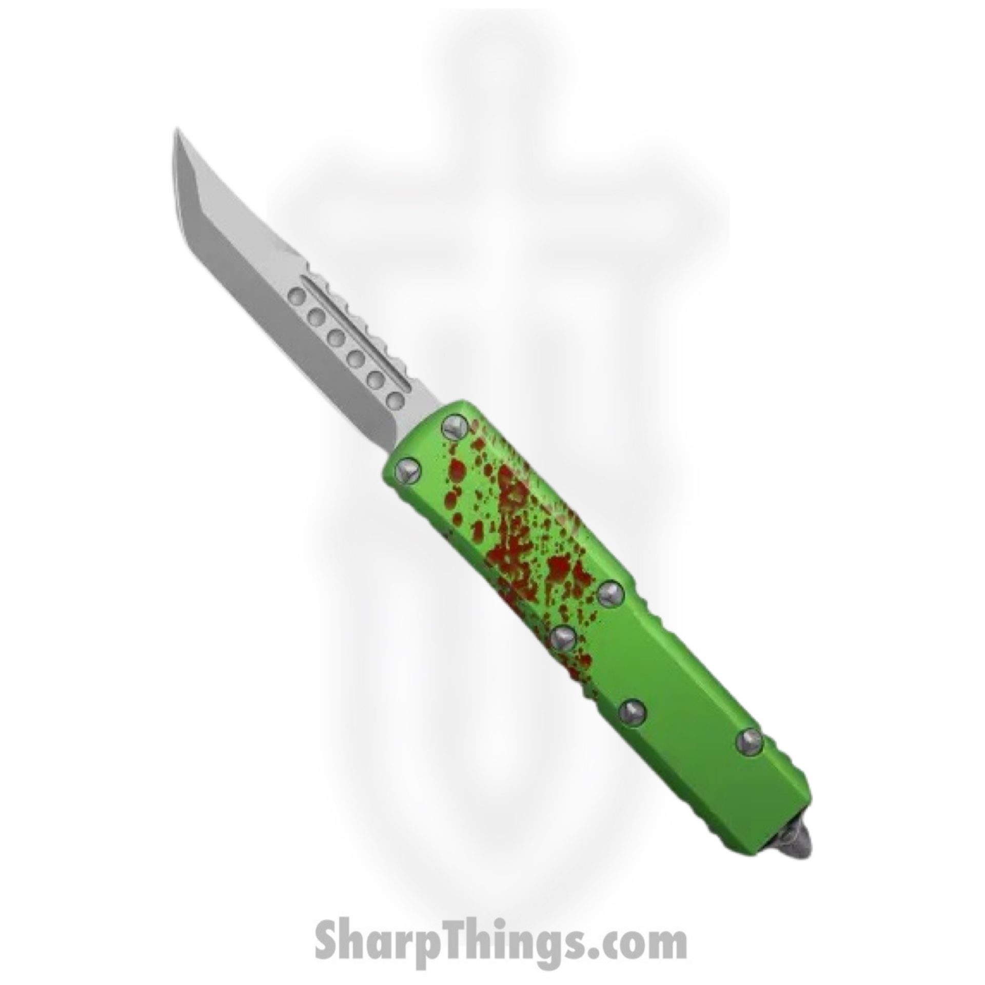 Microtech - 719-10SETZTS - UTX-85 Zombie Set - OTF Auto - 719-10SETZTS UTX-85 Zombie Set OTF Auto - 6061-T6 Aluminum - Green/Red - Image 2