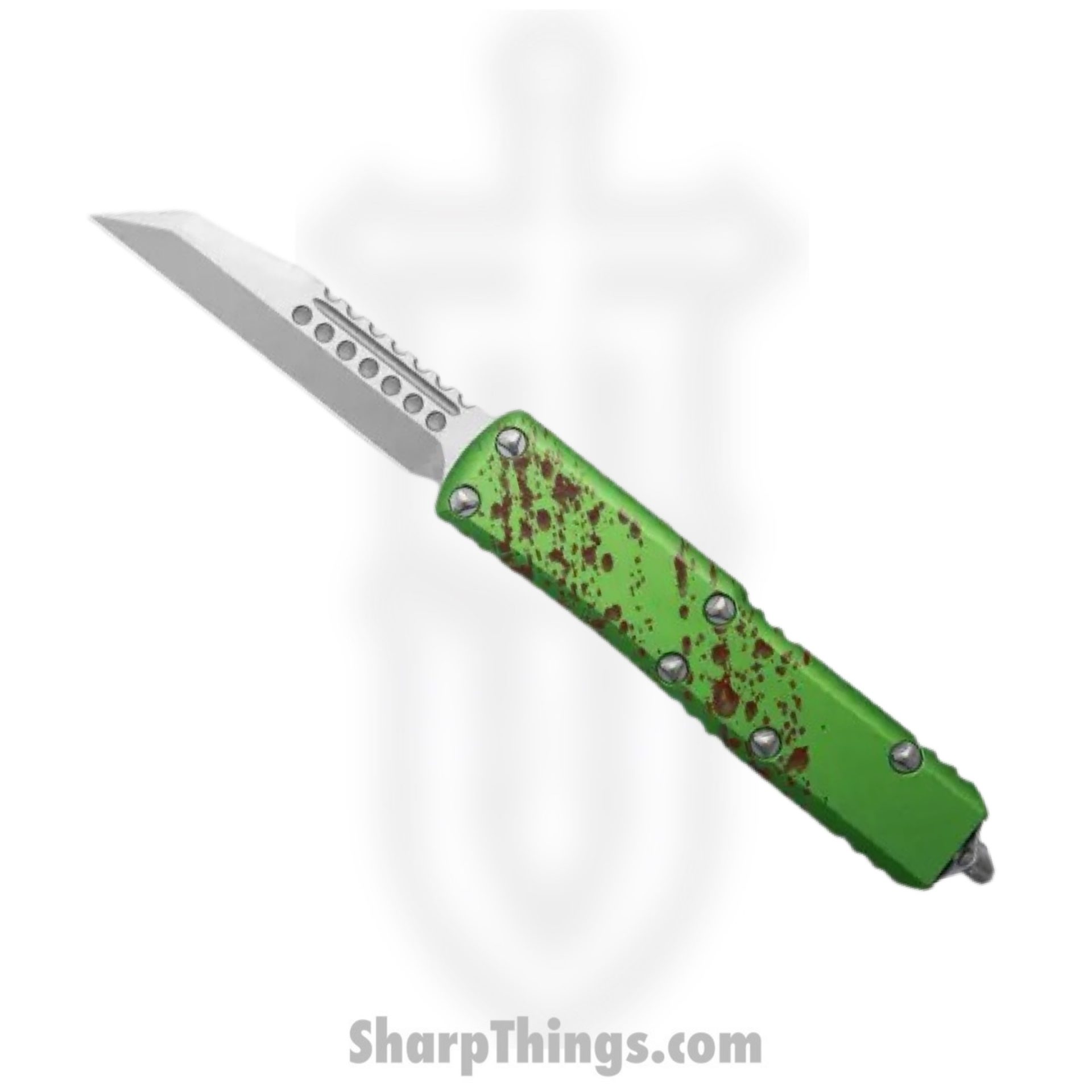 Microtech - 719-10SETZTS - UTX-85 Zombie Set - OTF Auto - 719-10SETZTS UTX-85 Zombie Set OTF Auto - 6061-T6 Aluminum - Green/Red - Image 4