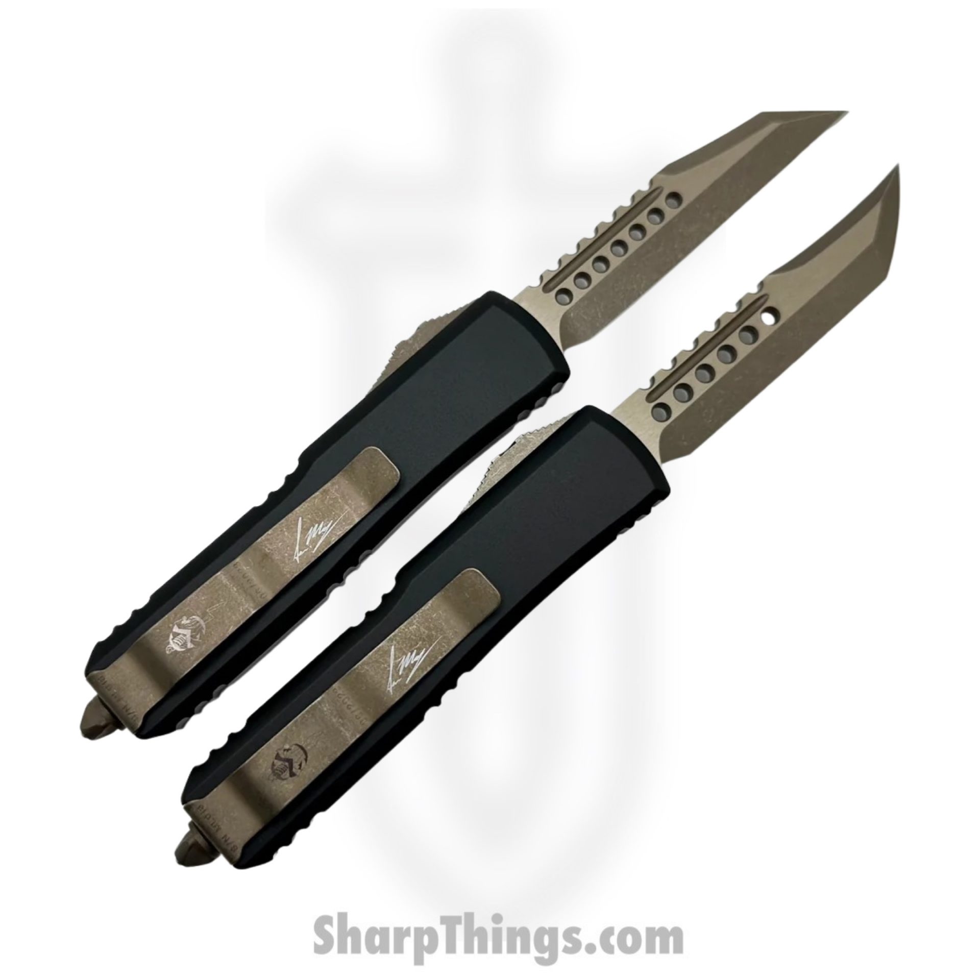 Microtech - 719-13SETMLS - UTX-85 Molon Labe Set - OTF Auto - 719-13SETMLS UTX-85 Molon Labe Set OTF Auto - 6061-T6 Aluminum - Black - Image 2