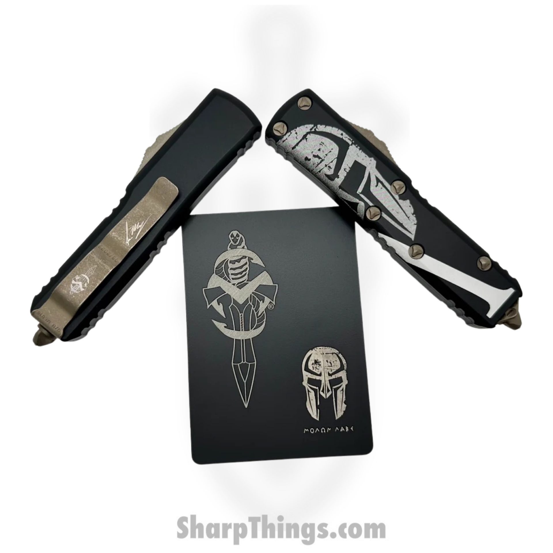 Microtech - 719-13SETMLS - UTX-85 Molon Labe Set - OTF Auto - 719-13SETMLS UTX-85 Molon Labe Set OTF Auto - 6061-T6 Aluminum - Black - Image 4