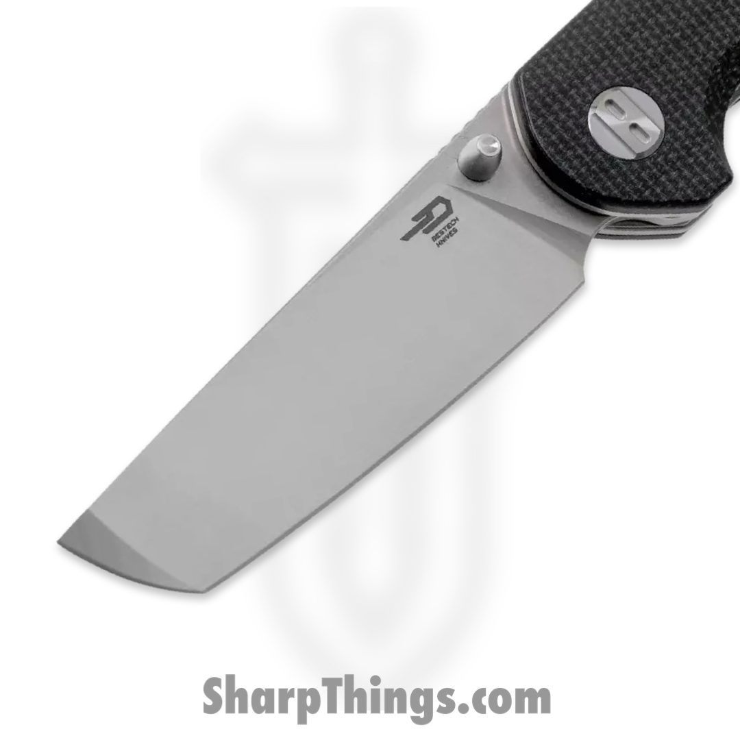 Bestech Knives - BTKG31C - Sledgehammer Linerlock - Folding Knife - D2 Satin Tanto - Micarta - Black - Image 3
