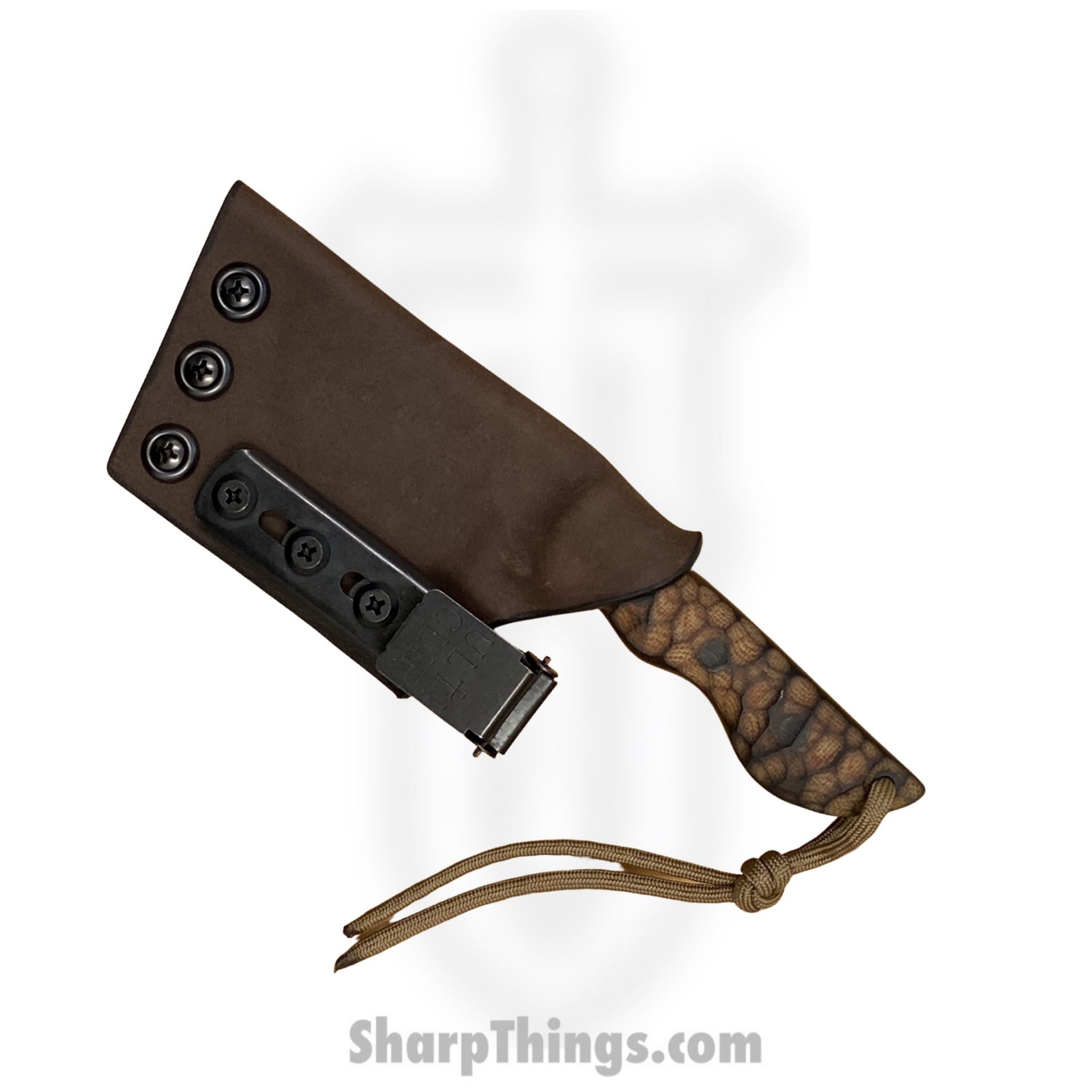 Cave Blades - CBRhiRCMic - Rhino - Fixed Blade Knife - 154cm Cerakote Tanto - Rock Chipped Micarta - Scorched Brown - Image 2
