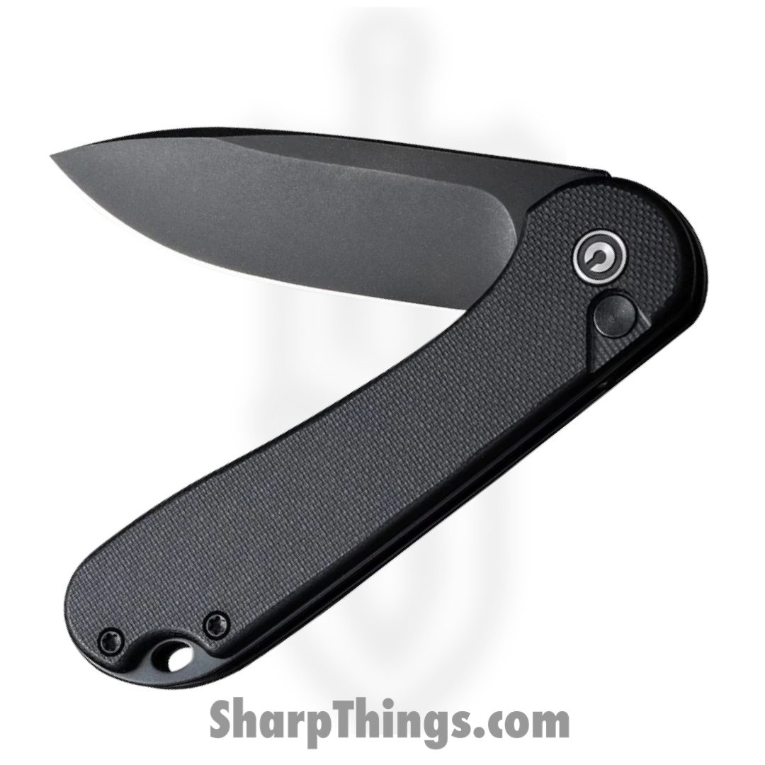 Civivi - CIVC18062P1 - Elementum II Button Lock - Folding Knife - Nitro-V Stainless Steel Black Stonewash Drop Point - Black G10 - Black - Image 3