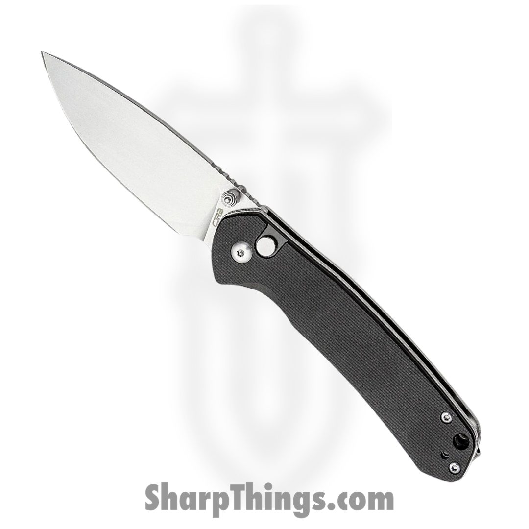 CJRB - J1925BK - Pyrite Button Lock - Folding Knife - AR-RPM9 Stonewash Drop Point - Black G10 - Black