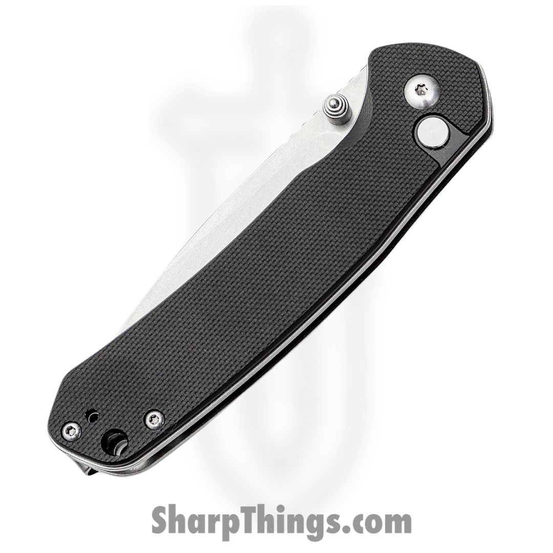 CJRB - J1925BK - Pyrite Button Lock - Folding Knife - AR-RPM9 Stonewash Drop Point - Black G10 - Black - Image 2