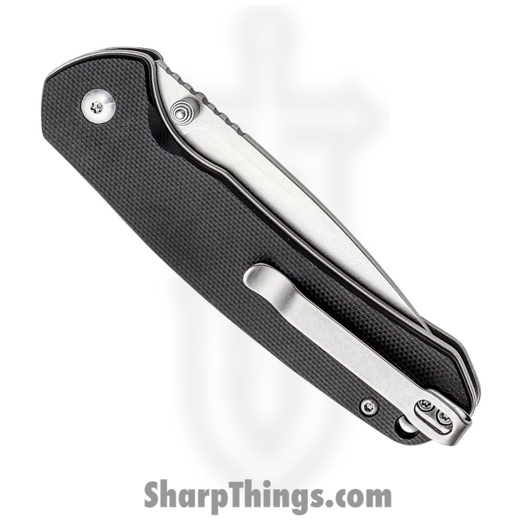 CJRB - J1925BK - Pyrite Button Lock - Folding Knife - AR-RPM9 Stonewash Drop Point - Black G10 - Black - Image 3