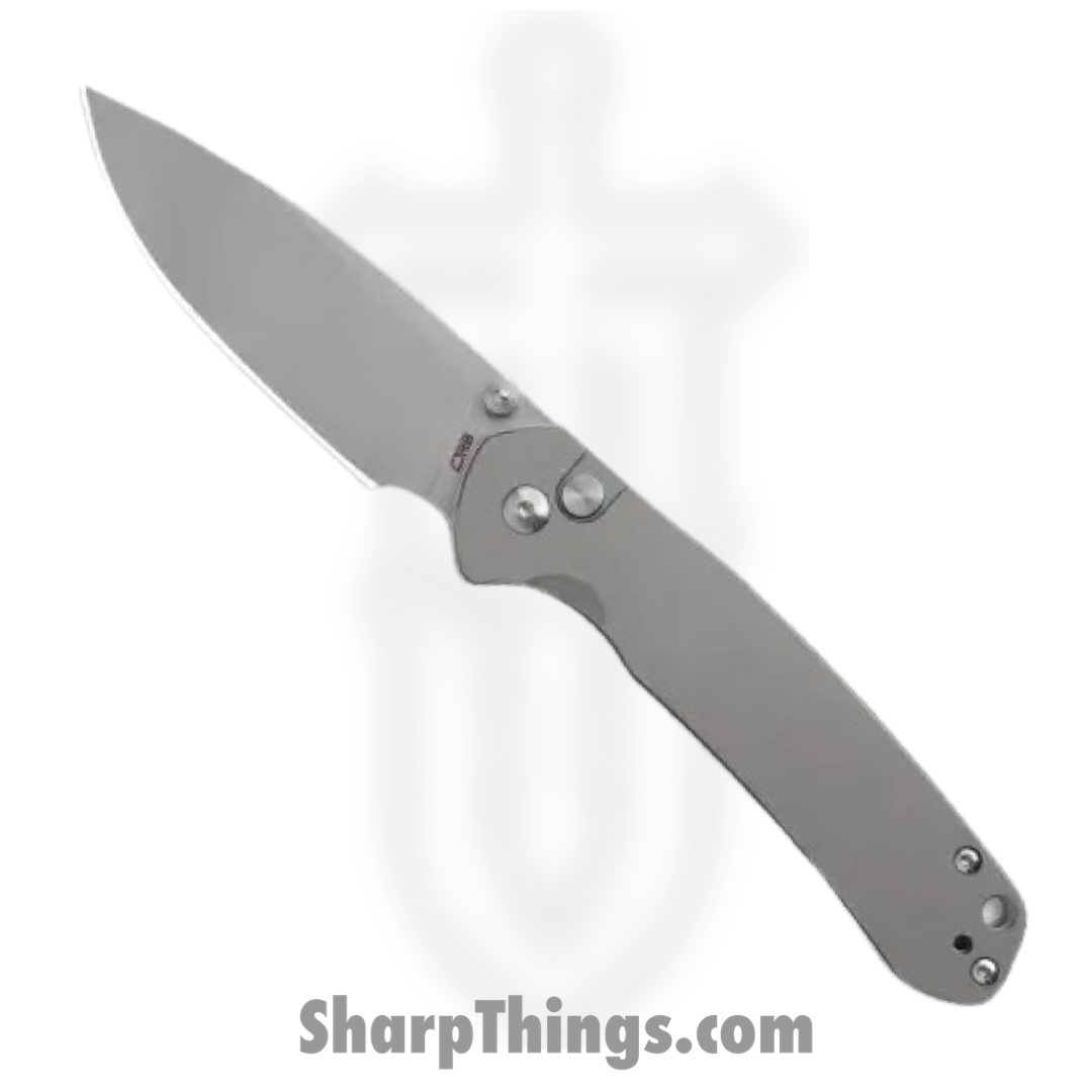 CJRB - J1925TI - Pyrite Button Lock - Folding Knife - AR-RPM9 Satin Drop Point - Titanium - Natural