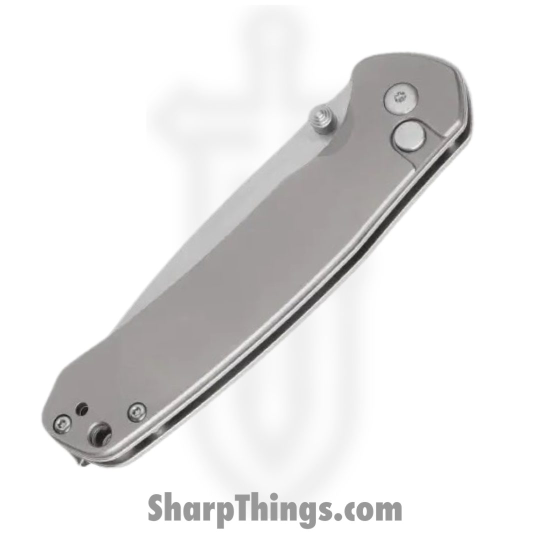 CJRB - J1925TI - Pyrite Button Lock - Folding Knife - AR-RPM9 Satin Drop Point - Titanium - Natural - Image 2