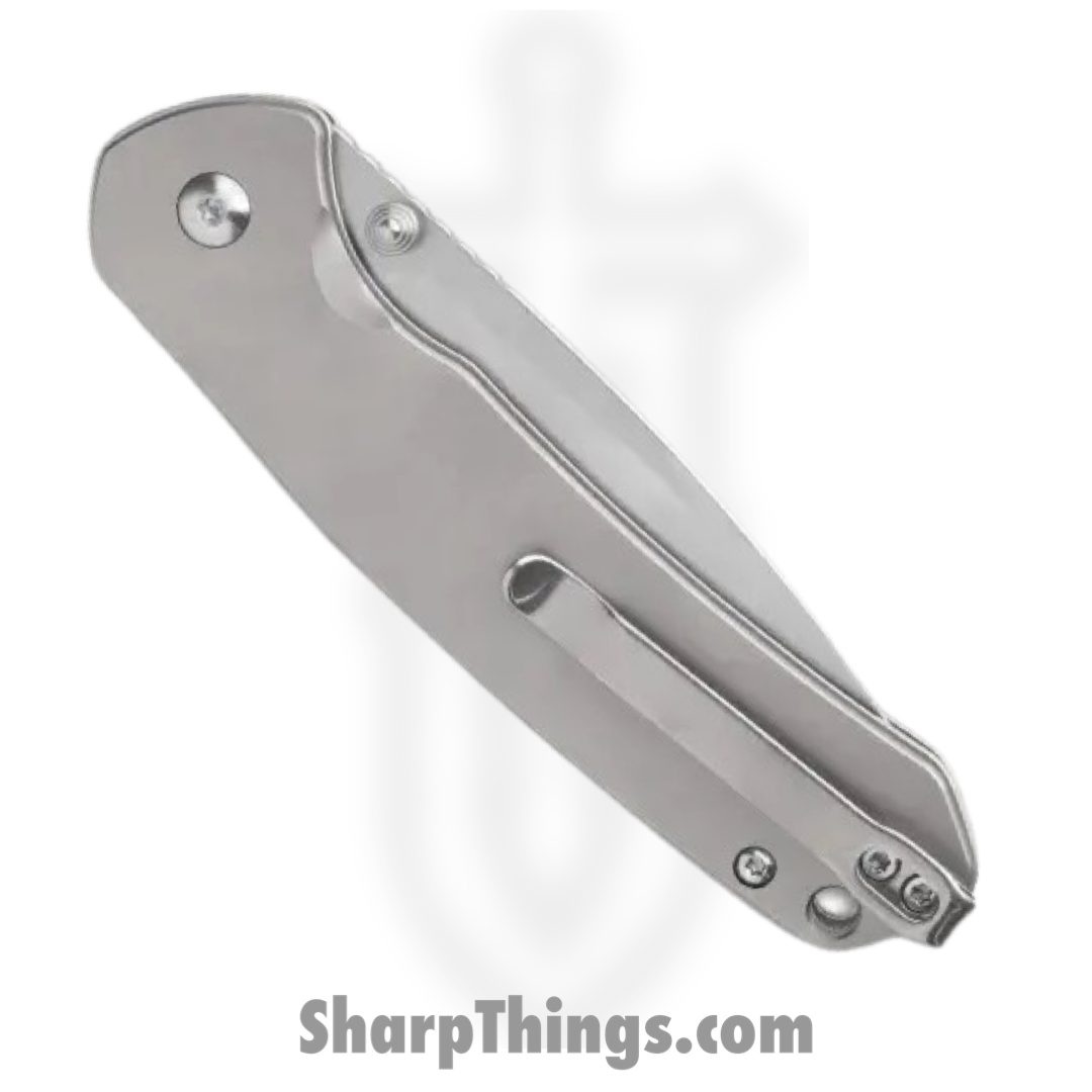 CJRB - J1925TI - Pyrite Button Lock - Folding Knife - AR-RPM9 Satin Drop Point - Titanium - Natural - Image 3
