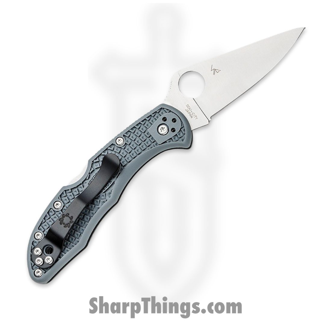 Spyderco - SC11FPGY - Delica Lockback - Folding Knife - VG-10 Satin Drop Point - FRN - Gray - Image 2