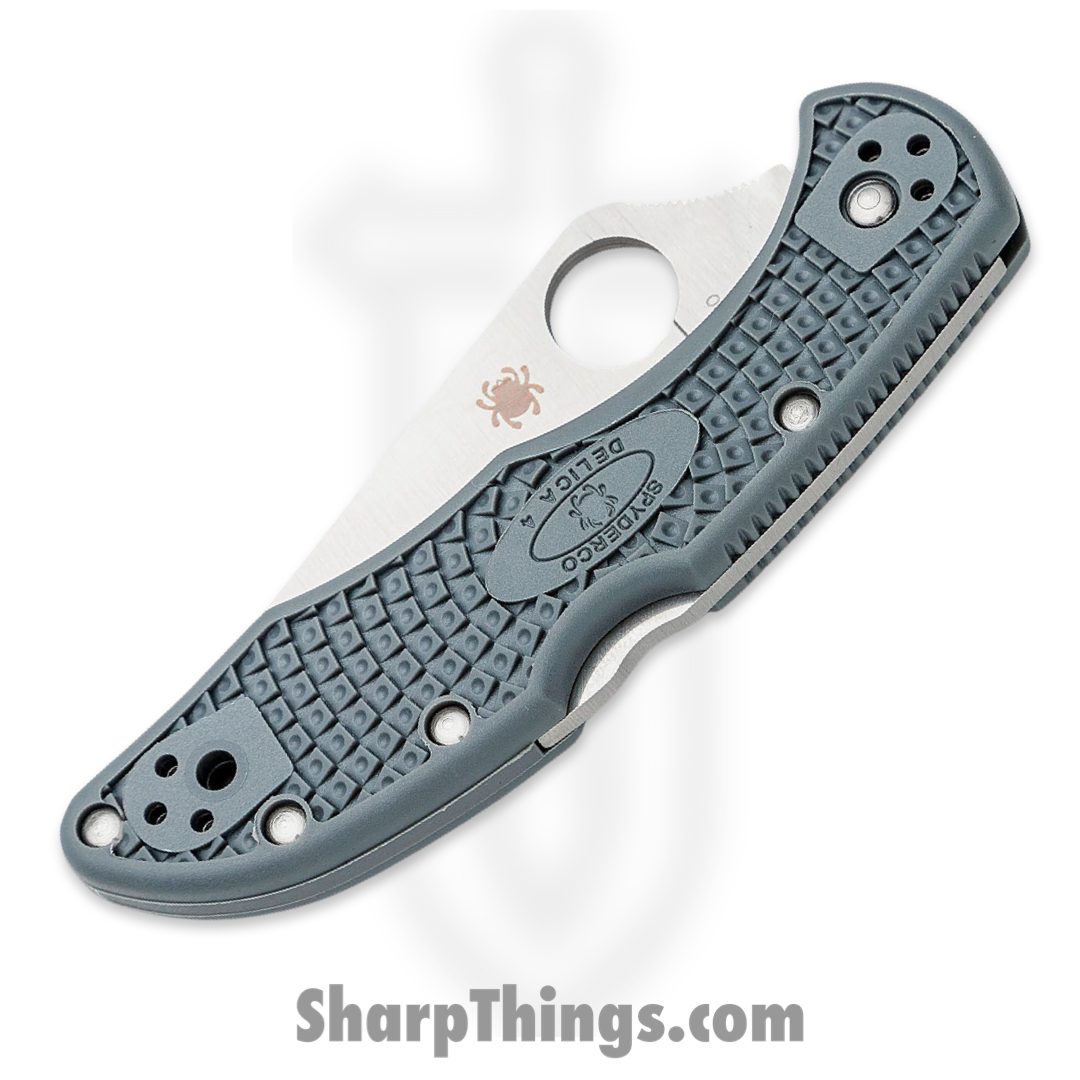 Spyderco - SC11FPGY - Delica Lockback - Folding Knife - VG-10 Satin Drop Point - FRN - Gray - Image 3