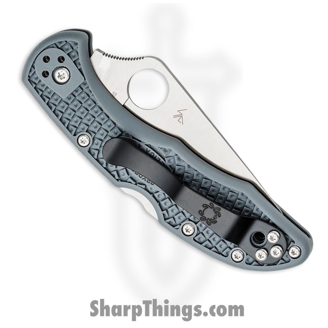 Spyderco - SC11FPGY - Delica Lockback - Folding Knife - VG-10 Satin Drop Point - FRN - Gray - Image 4