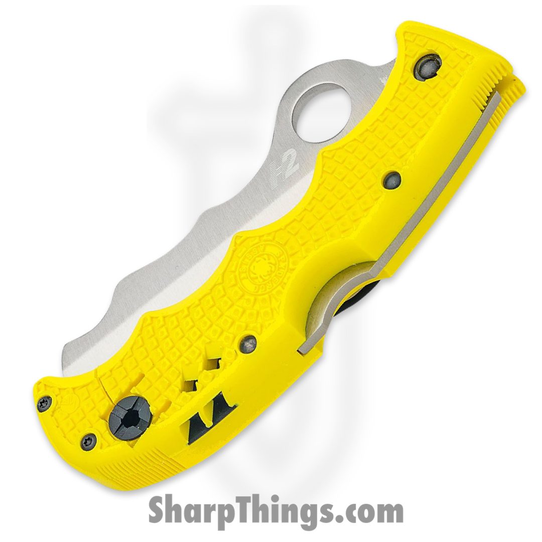 Spyderco - SC79PSYL - Assist Lockback Salt - Folding Knife - H-2 Satin Sheepsfoot - FRN - Yellow - Image 2