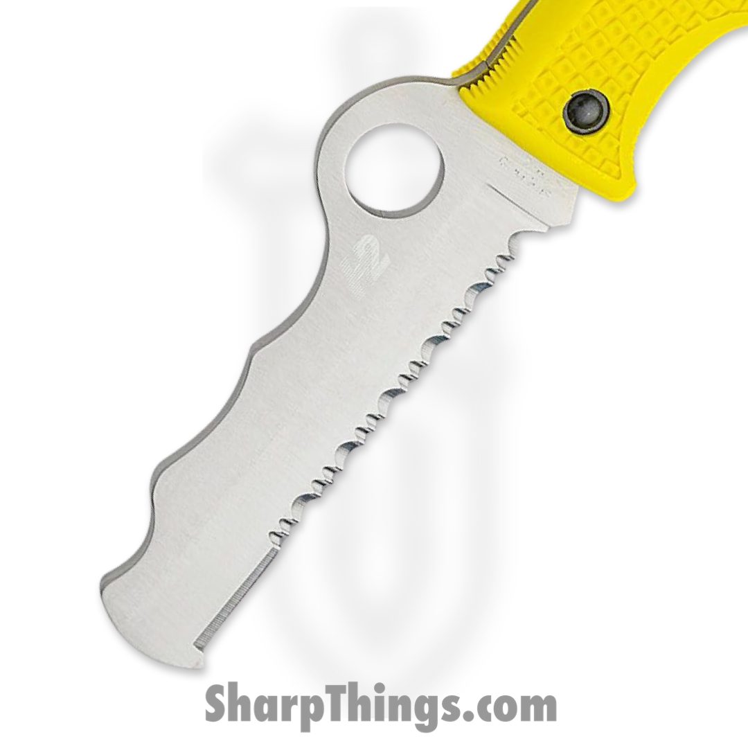 Spyderco - SC79PSYL - Assist Lockback Salt - Folding Knife - H-2 Satin Sheepsfoot - FRN - Yellow - Image 4