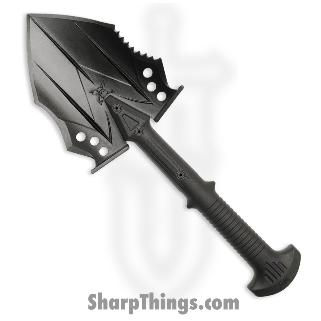 United Cutlery - UC2979 - M48 Kommando Survival Shovel - 2Cr13 Stainless Black Oxide-Coated - Fiberglass Reinforced Nylon - Black