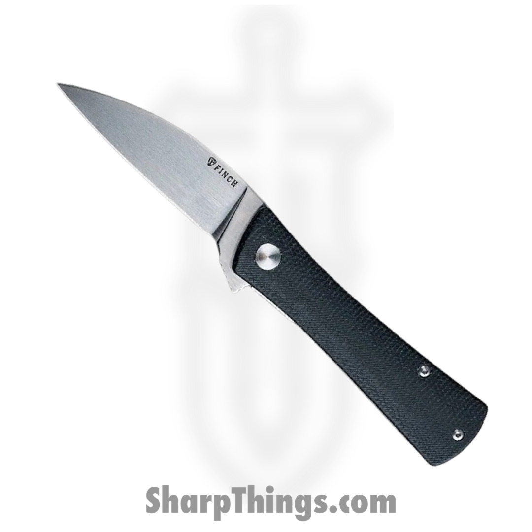 Finch Knife Co. - SV402 - Shiv - Folding Knife - 14C28N Satin Wharncliffe - Micarta - Black