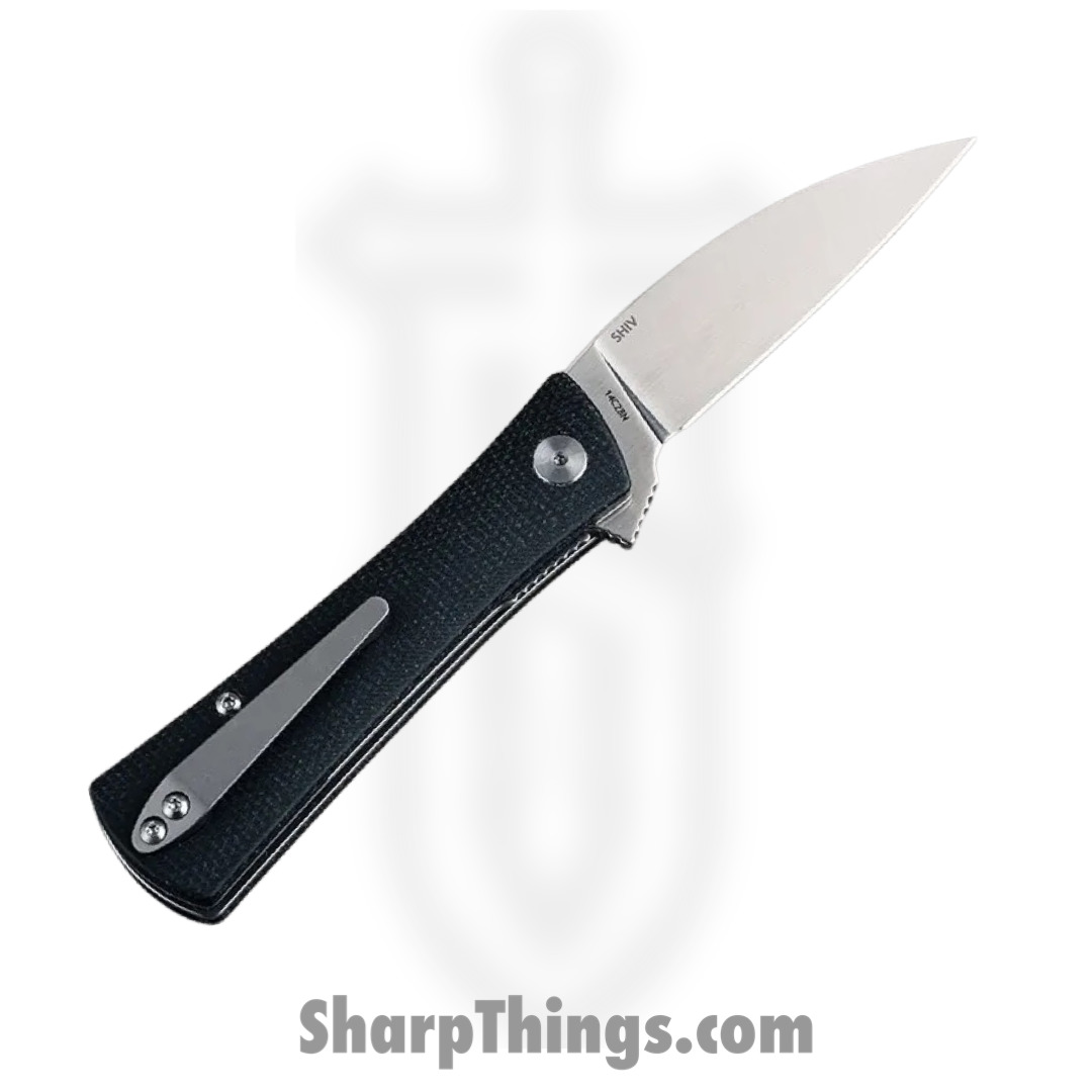 Finch Knife Co. - SV402 - Shiv - Folding Knife - 14C28N Satin Wharncliffe - Micarta - Black - Image 2