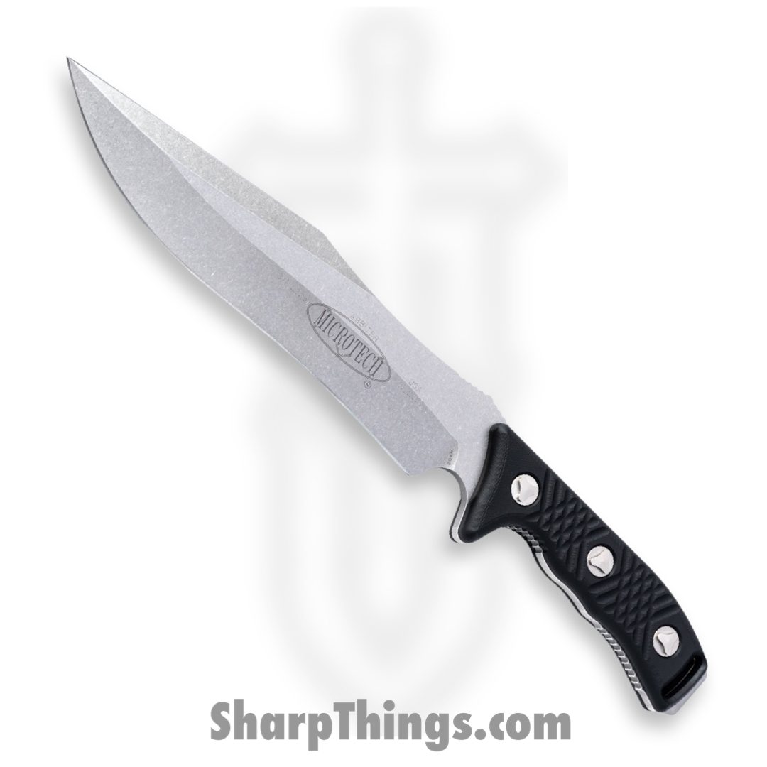 Microtech - 104-10 - Arbiter - Fixed Blade Knife - M390, 204P, Elmax, or XHP Stonewash Recurve - G10 - Black