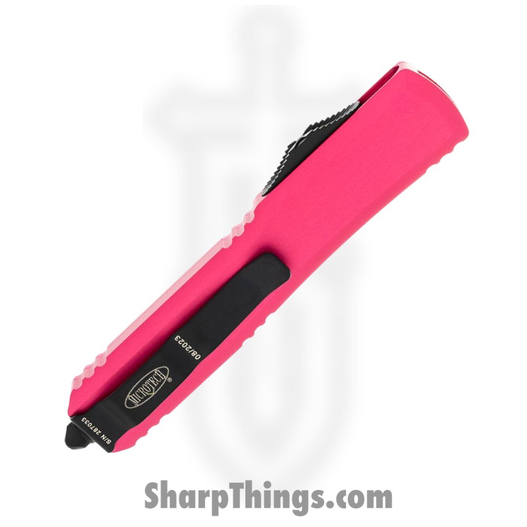 Microtech - 121-2PK - Ultratech - OTF Auto - Black Drop Point - 6061-T6 Aluminum - Pink - Image 4