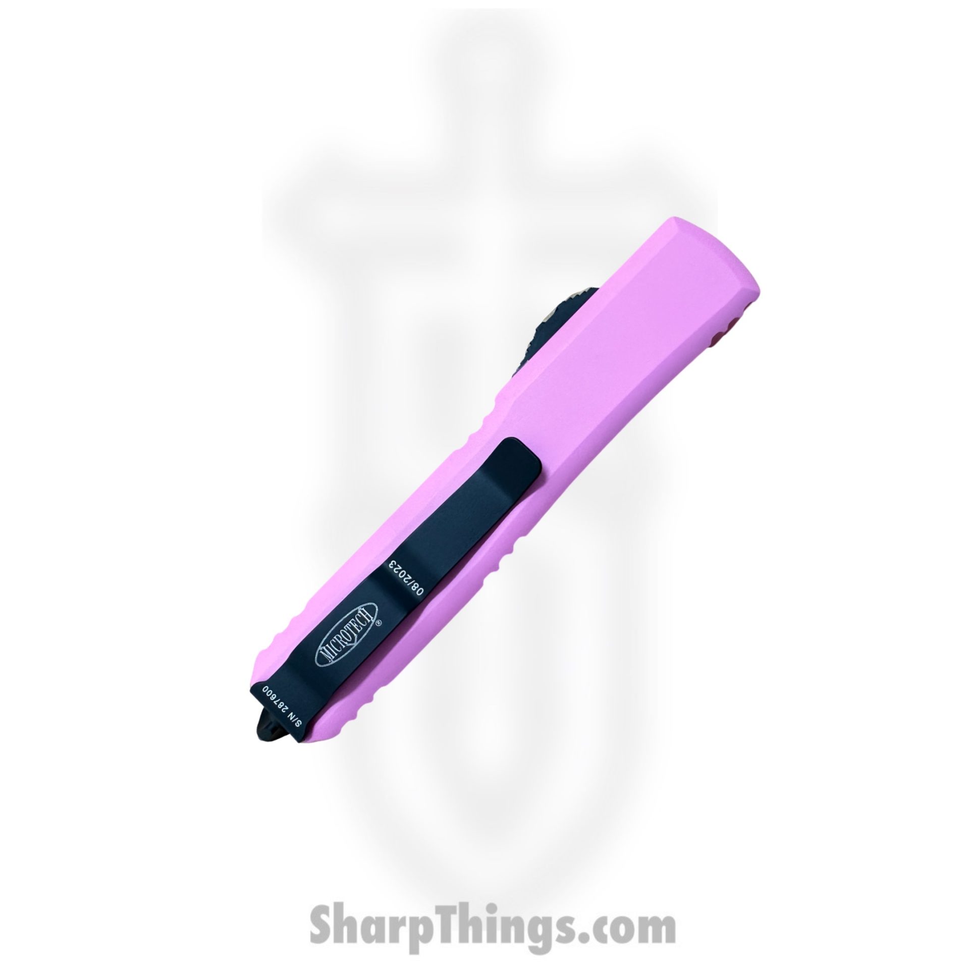 Microtech - 122-1BPK - Ultratech - OTF Auto - Black D/E Dagger - 6061-T6 Aluminum - Barbie Pink - Image 3