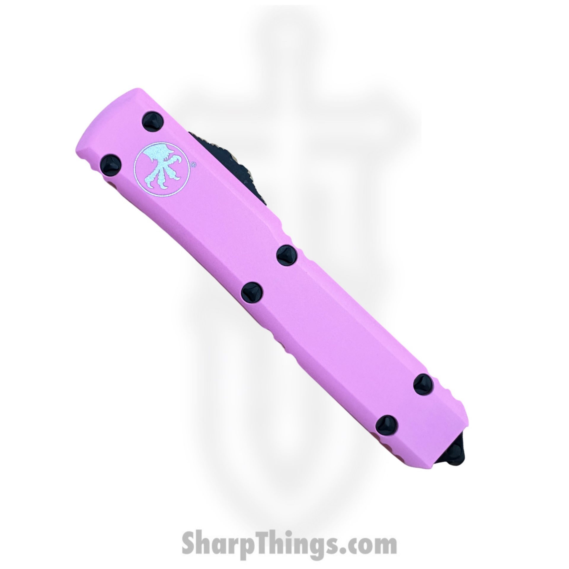 Microtech - 122-3BPK - Ultratech - OTF Auto - Coated D/E Full Serrated - 6061-T6 Aluminum - Barbie Pink - Image 3