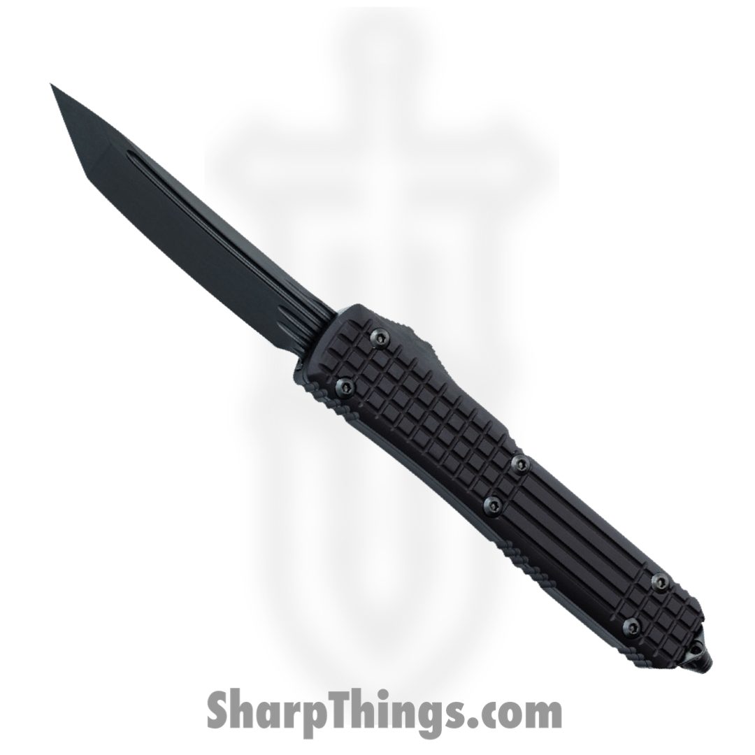 Microtech - 123-1UT-DSH - Ultratech Shadow Series - OTF Auto - Elmax DLC Tanto - 6061-T6 Aluminum - Black