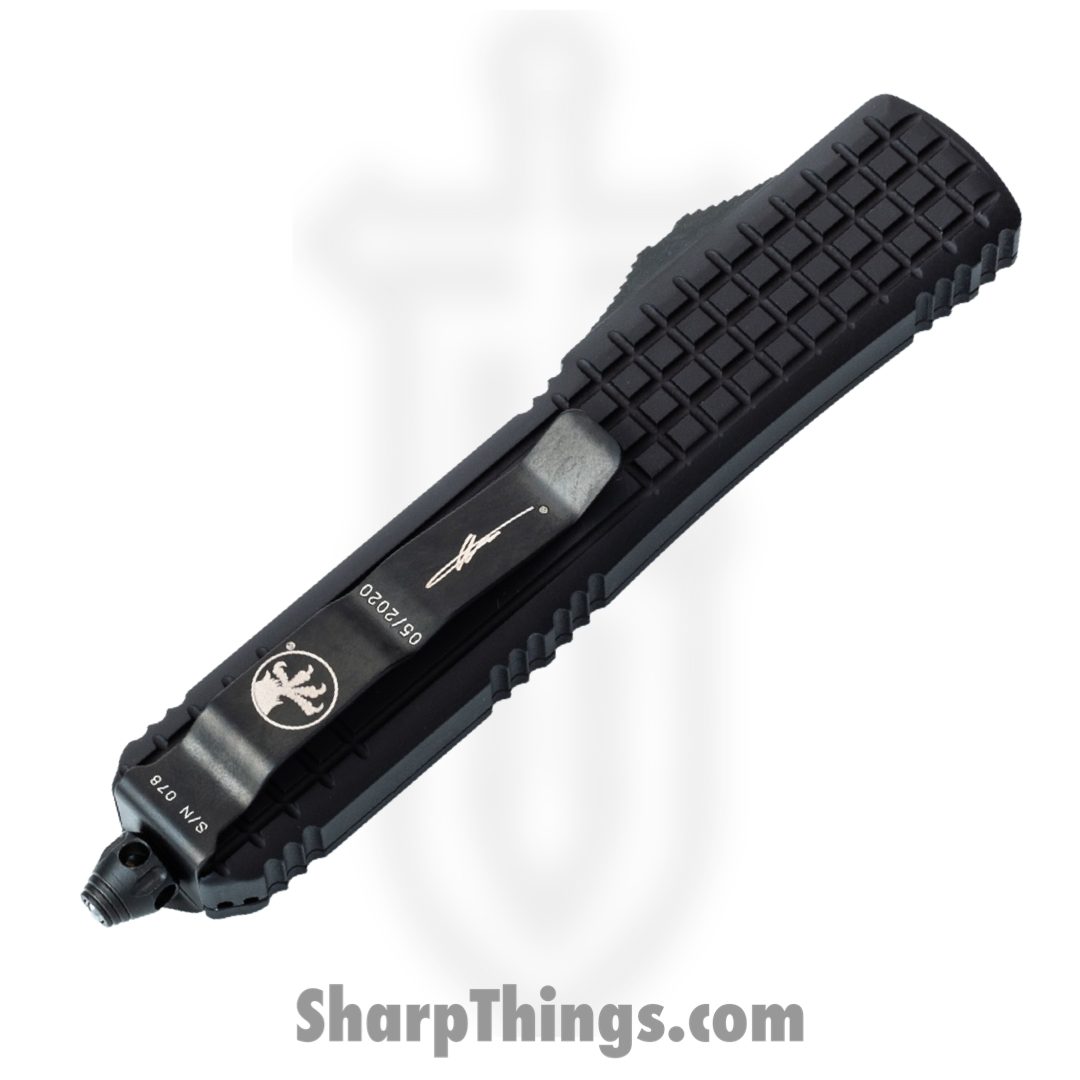 Microtech - 123-1UT-DSH - Ultratech Shadow Series - OTF Auto - Elmax DLC Tanto - 6061-T6 Aluminum - Black - Image 4