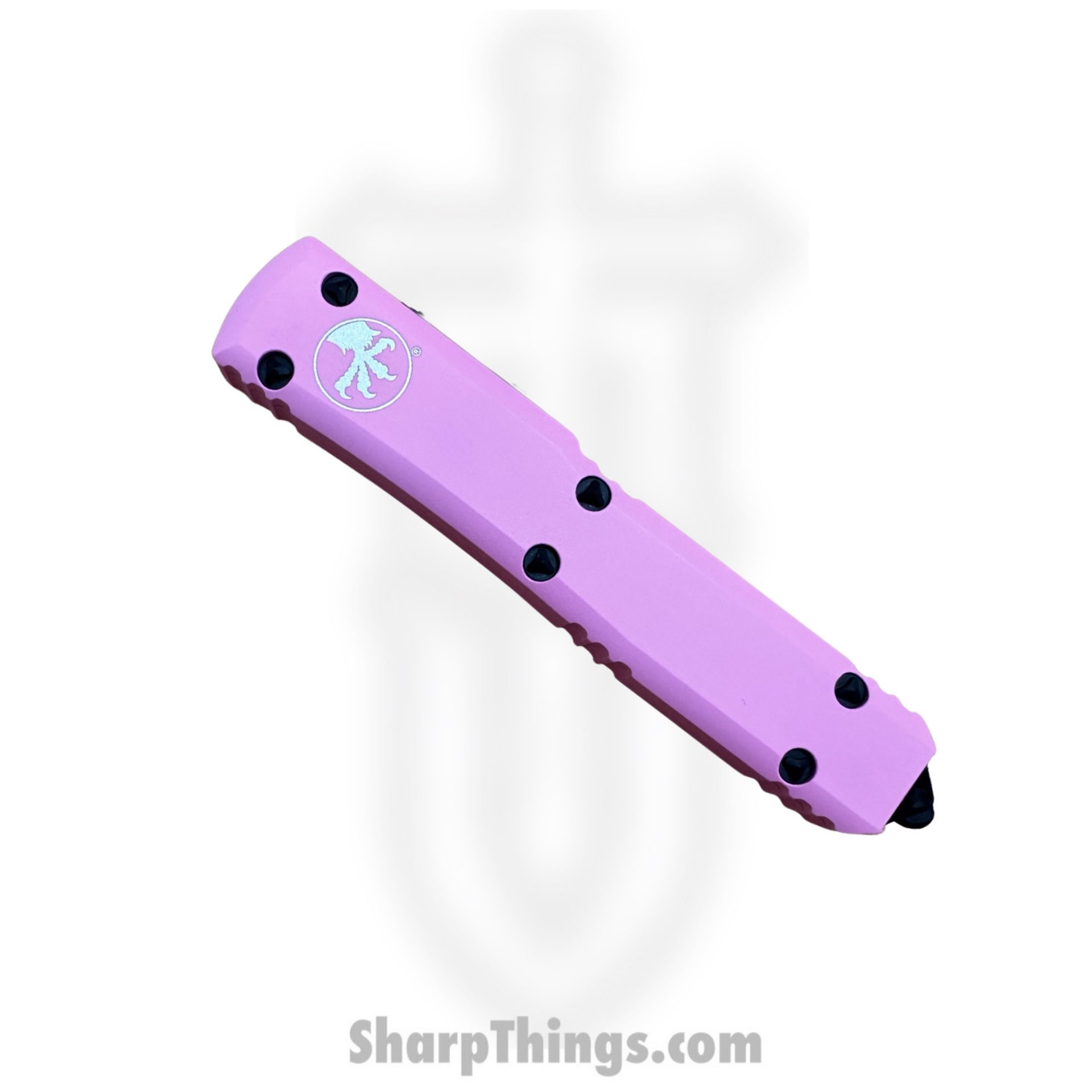 Microtech - 123-2BPK - Ultratech - OTF Auto - Black Tanto Partially Serrated - 6061-T6 Aluminum - Barbie Pink - Image 3