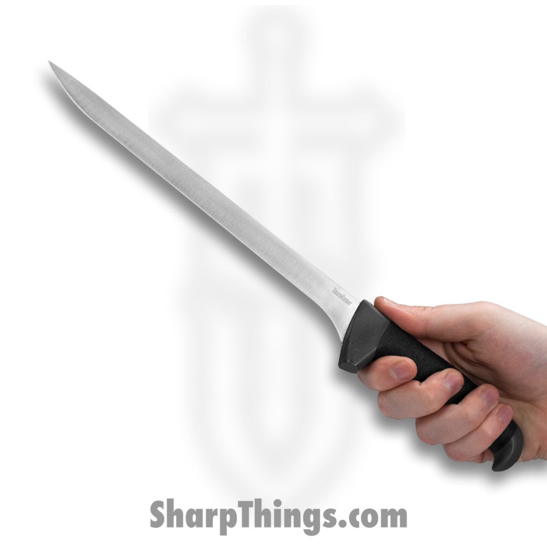 Kershaw - 1249x - 9.5" Filet - Fixed Blade Knife - 420J2 Satin Trailing Point - Glass Filled Nylon, K-Texture™ Grip - Gray, Black - Image 3