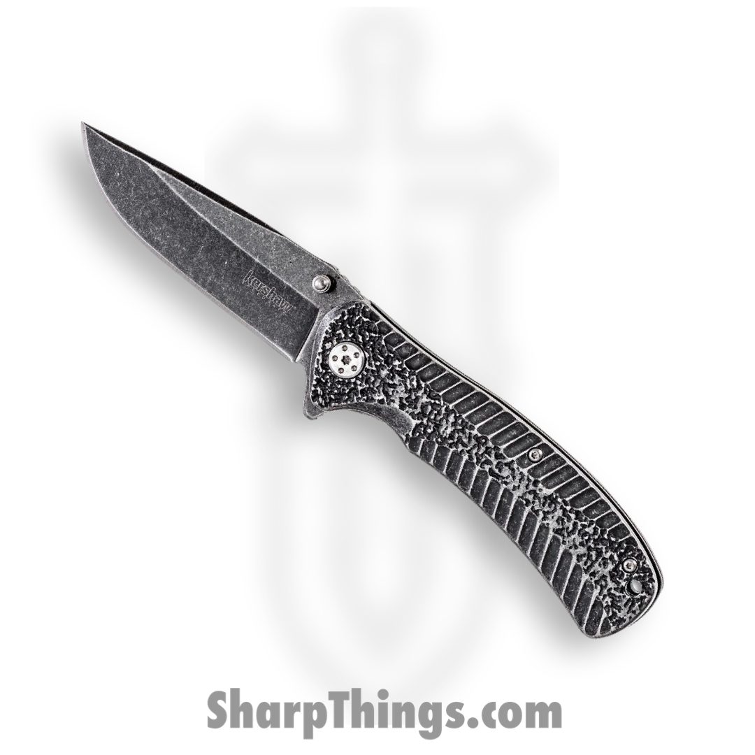 Kershaw - 1301BW - Starter - Folding Knife - 4Cr14 Black-oxide BlackWash™ coated Drop Point - Stainless Steel - BlackWash™