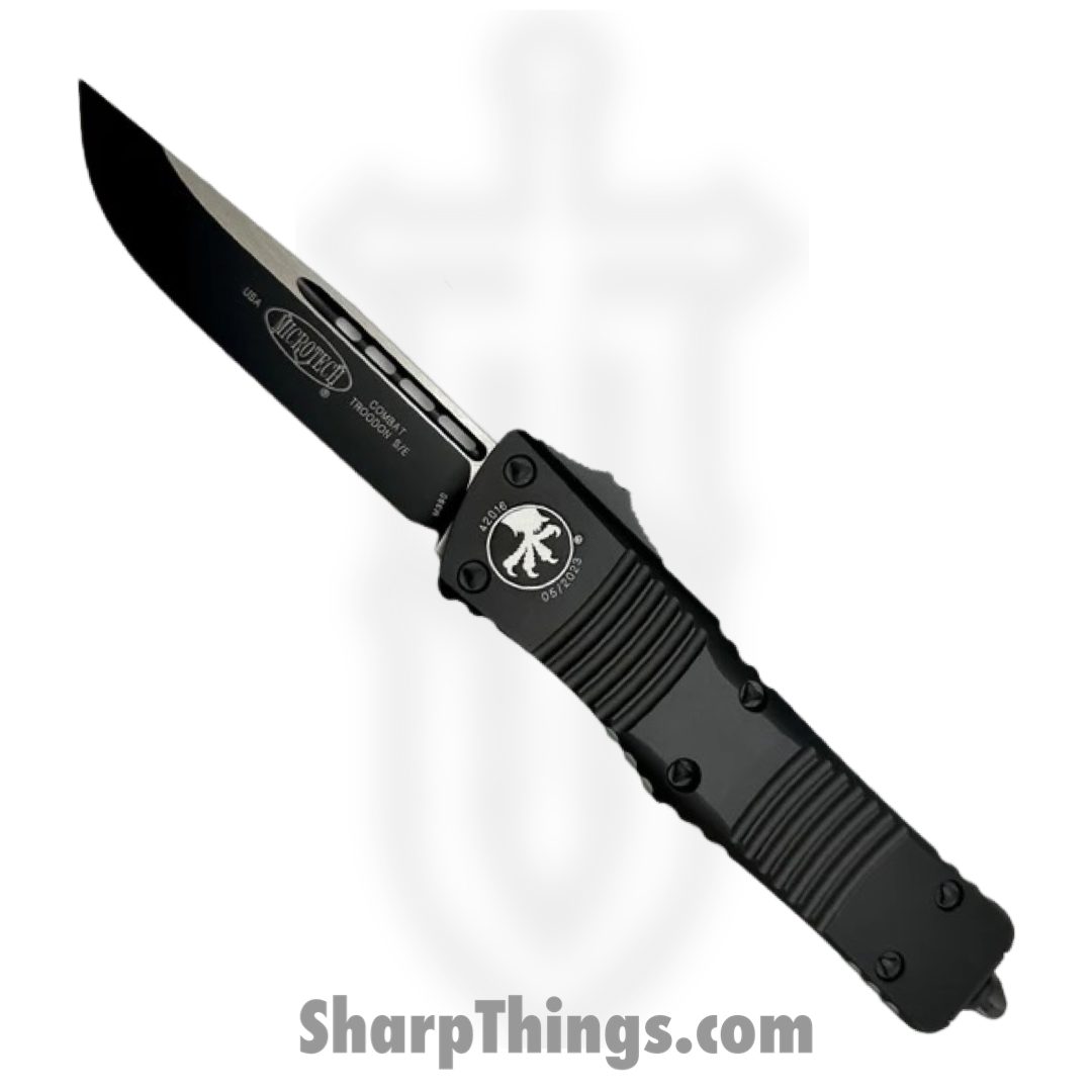 MICROTECH - 143-1T - Combat Troodon - OTF Auto - Coated Drop Point - Black