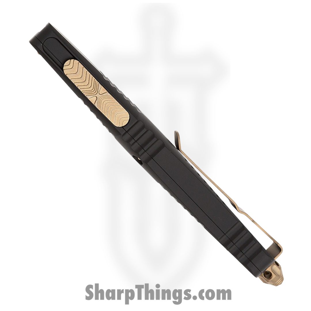 Microtech - 144-14 - Combat Troodon - OTF Auto - Bronzed Apocalyptic Tanto Partially Serrated - 6061-T6 - Bronze - Image 5