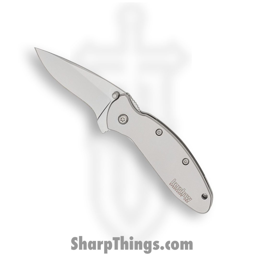 Kershaw - 1620FL - Scallion - Folding Knife - 420HC Bead-blasted Drop Point - 410 Stainless Steel - Silver
