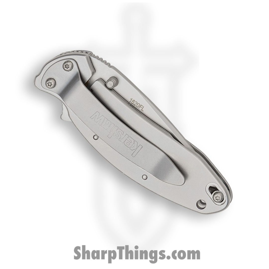 Kershaw - 1620FL - Scallion - Folding Knife - 420HC Bead-blasted Drop Point - 410 Stainless Steel - Silver - Image 3