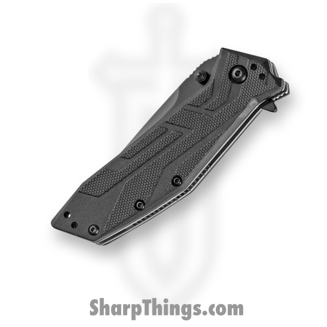 Kershaw - 1990 - Brawler - Folding Knife - 8Cr13MoV Black-oxide coated Tanto - Glass Filled Nylon - Black - Image 2
