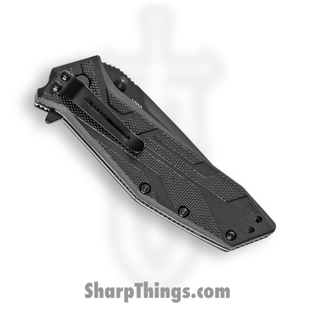 Kershaw - 1990 - Brawler - Folding Knife - 8Cr13MoV Black-oxide coated Tanto - Glass Filled Nylon - Black - Image 3