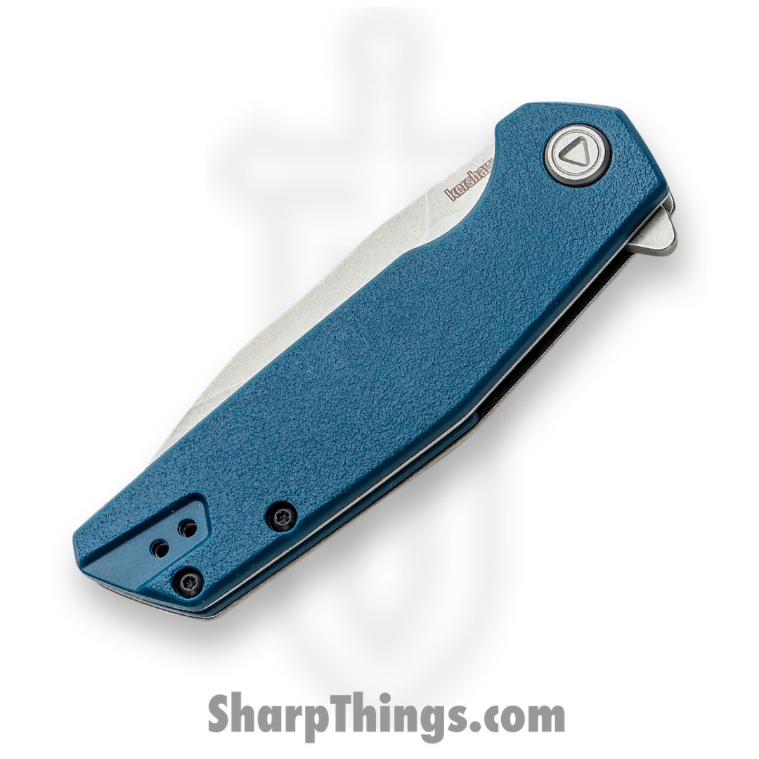 Kershaw - 2036 - Lucid - Folding Knife - 8Cr13MoV Stonewash Clip Point - Glass Filled Nylon Front Stainless Steel Back - Blue - Image 3