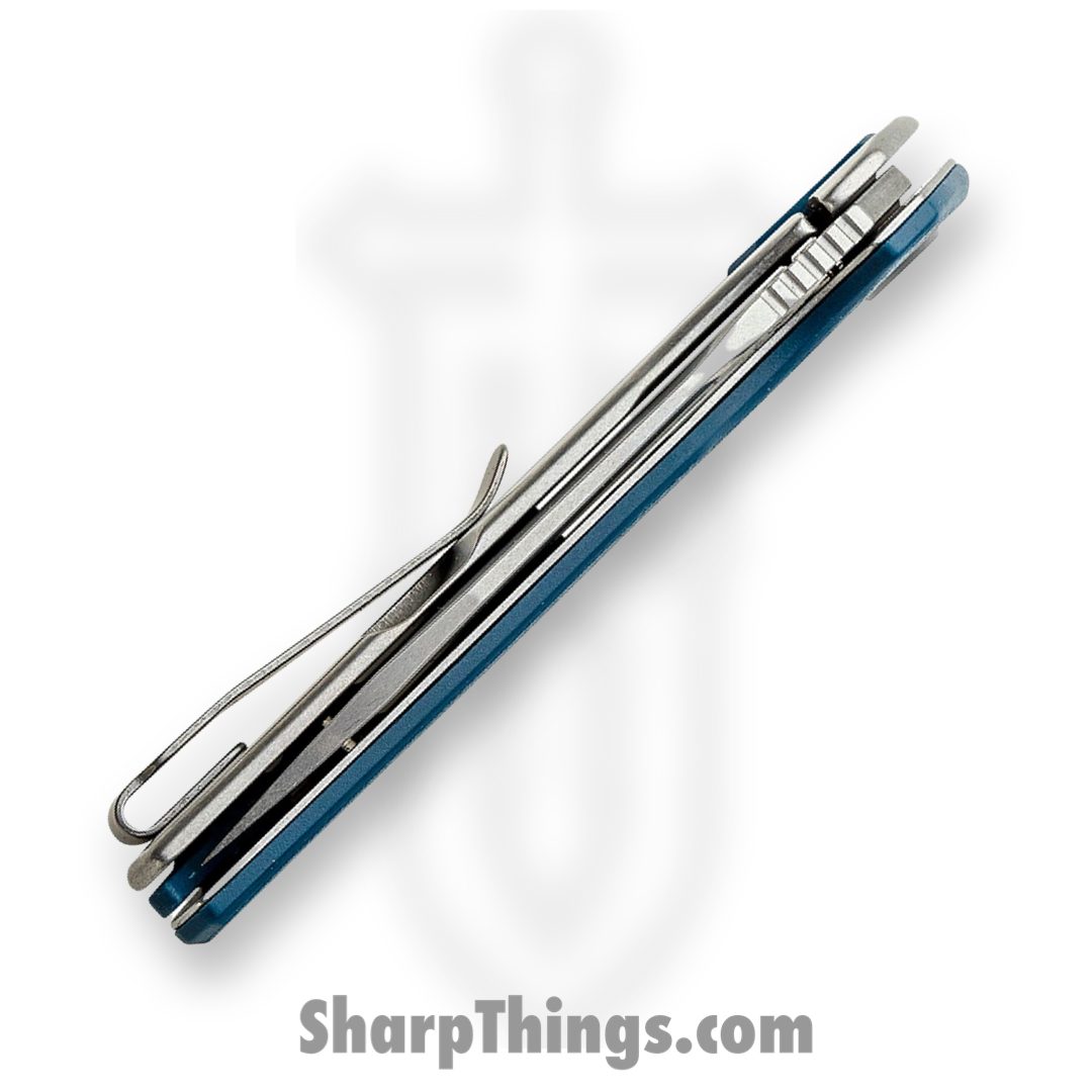 Kershaw - 2036 - Lucid - Folding Knife - 8Cr13MoV Stonewash Clip Point - Glass Filled Nylon Front Stainless Steel Back - Blue - Image 5