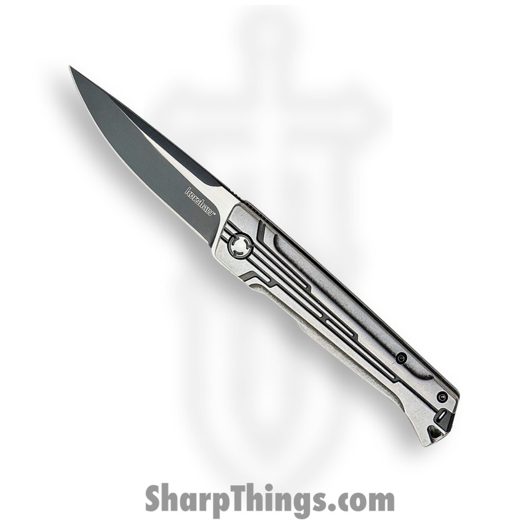 Kershaw - 2060 - Noventa - Folding Knife - D2 Black-oxide coated Satin Flats Drop Point - Stainless Steel - Silver