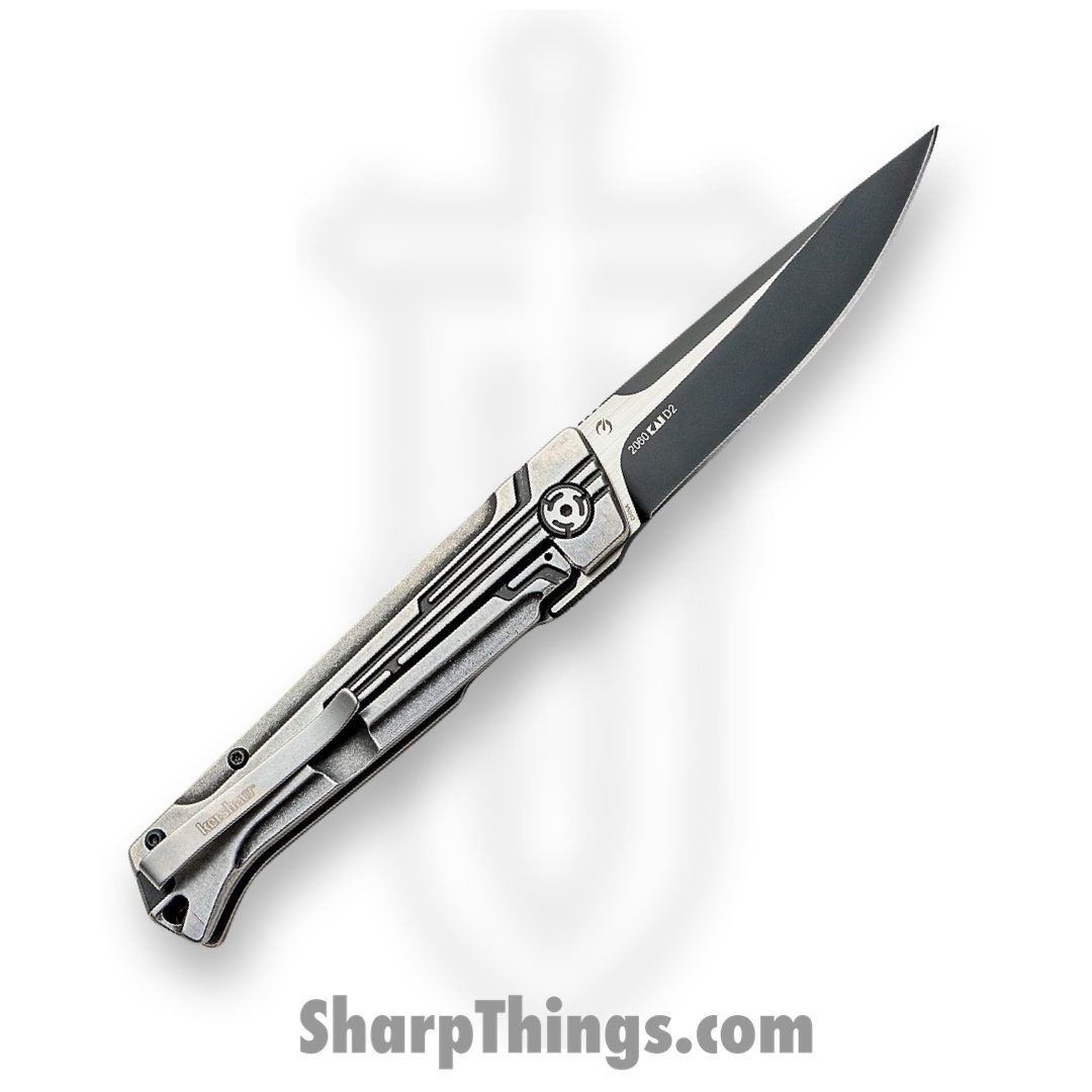 Kershaw - 2060 - Noventa - Folding Knife - D2 Black-oxide coated Satin Flats Drop Point - Stainless Steel - Silver - Image 2
