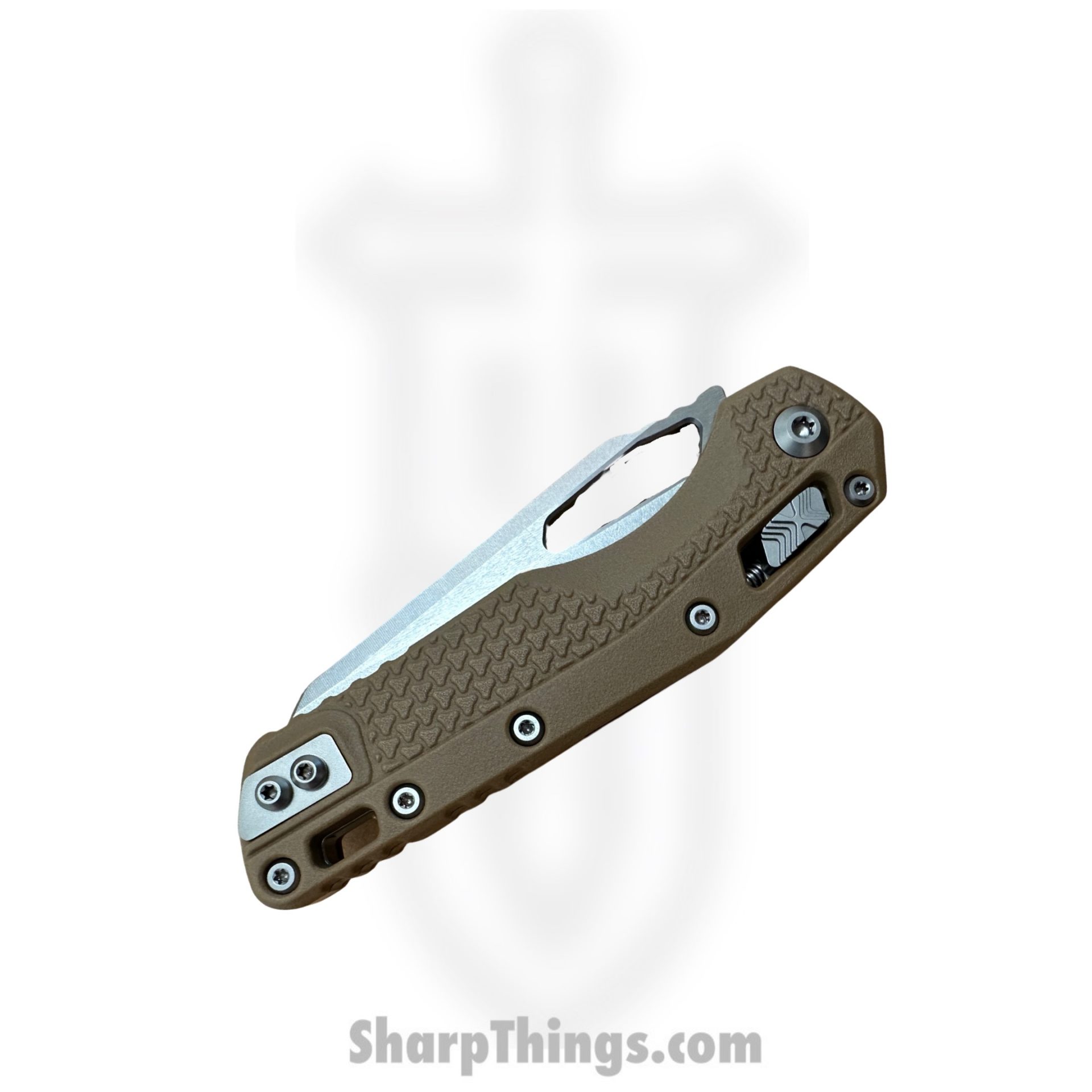 MICROTECH - 210T-10IMDE - MSI S/E Tri-Grip Injection - Folding Knife - M390MK Stonewash Wharncliffe - Tri-Grip Injection Molded Handle - FDE - Image 4