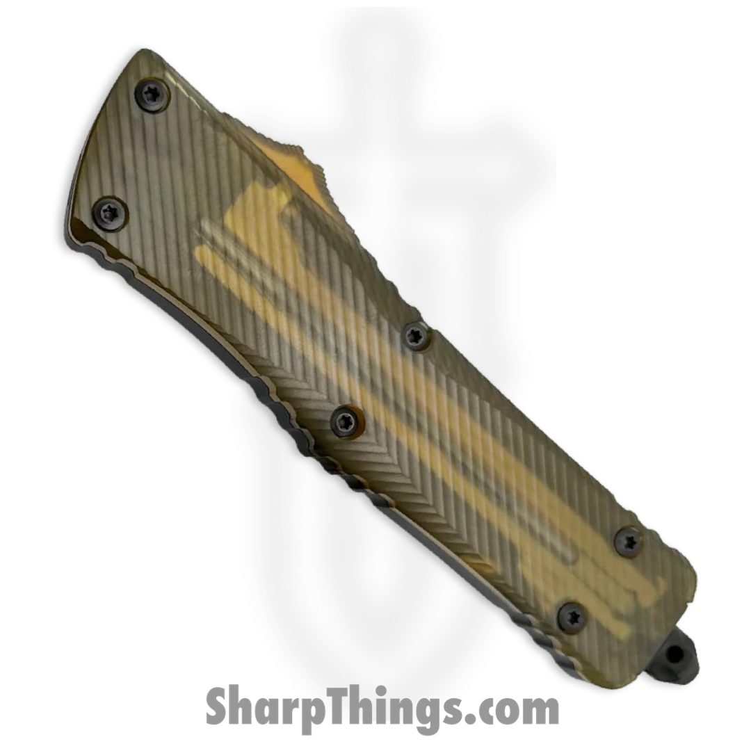 Microtech - 219-1DLCTULS - Combat Troodon with Ultem Top - OTF Auto - Black Hell Hound - 6061-T6 - Ultem - Image 3