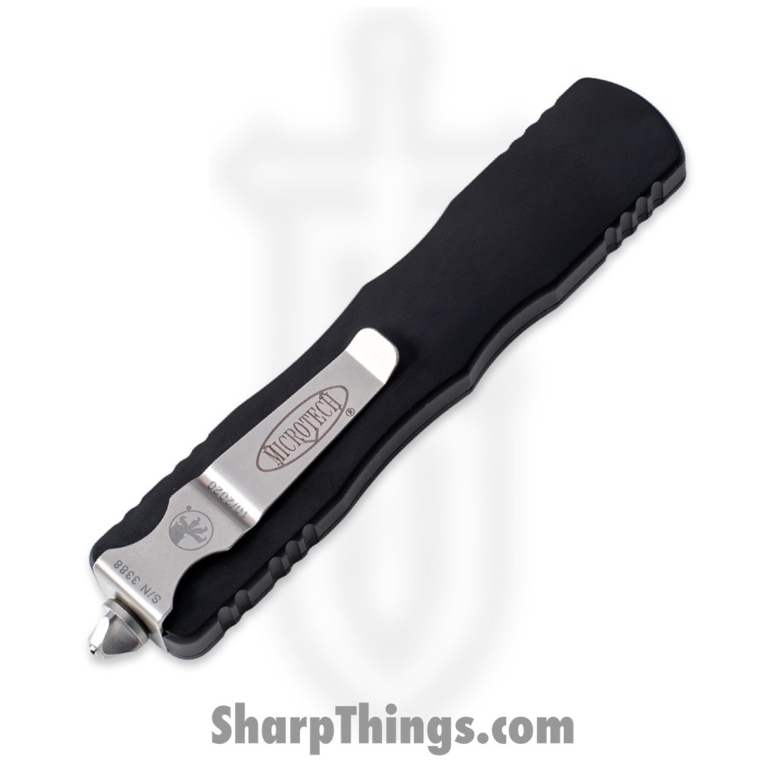 Microtech - 227-11 - Dirac Delta - OTF Auto - Stonewash Double Edge Dagger Partially Serrated - 6061-T6 Aluminum - Black - Image 5